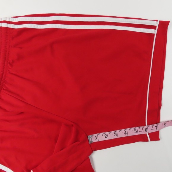 Adidas Boys Shorts Size Large Elastic Waist Red Running Activewear Gym Training - Picture 6 of 11
